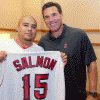 Tim Salmon poses with fan